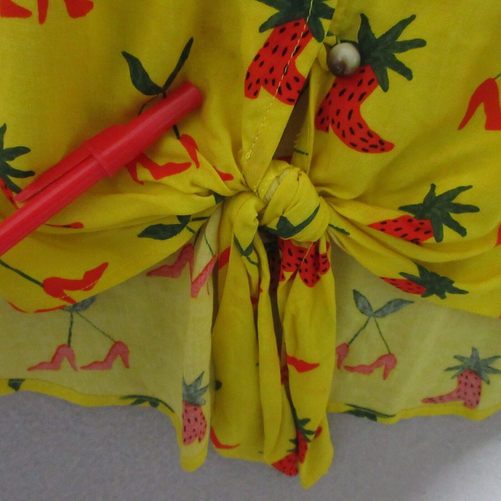 Anthropologie Kendra Dandy Top Women Plus 14 Yellow Red Western Rodeo Dreamer - Picture 5 of 13